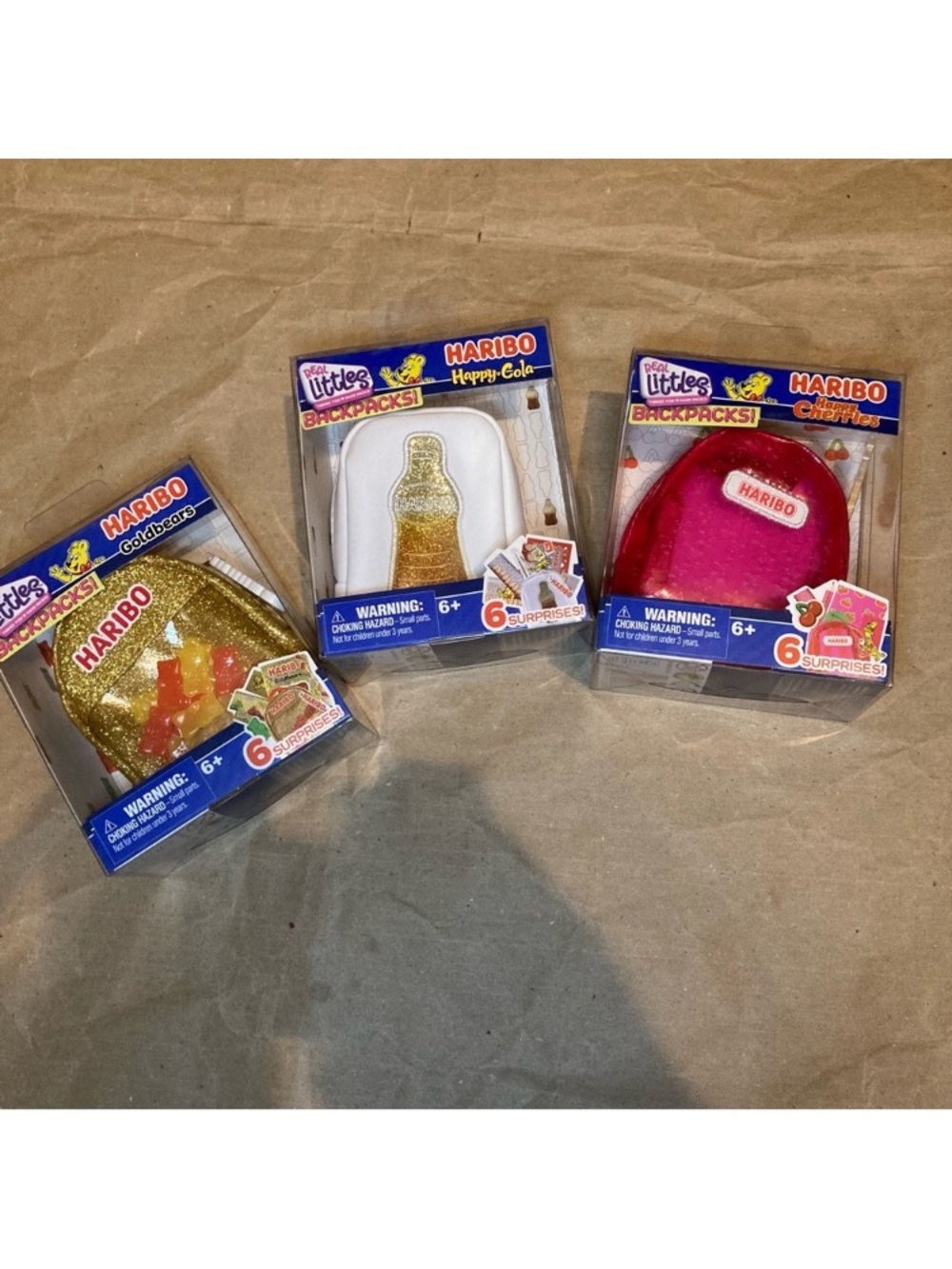 3 x haribo real littles backpacks